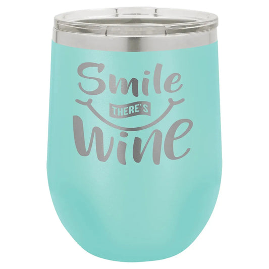 Teal Polar Camel 12 oz. Vacuum Insulated Stemless Wine Tumbler with Lid