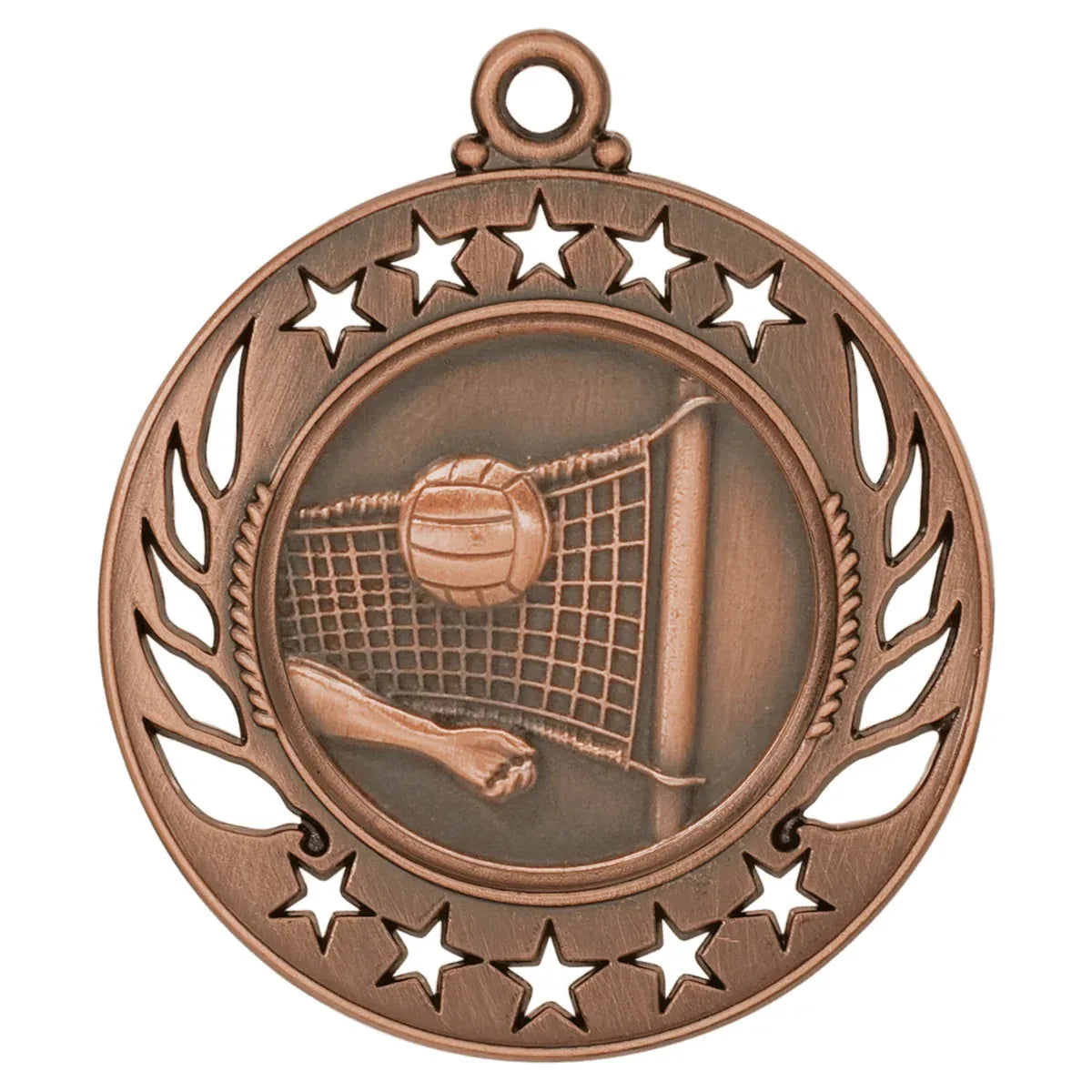 Antique Bronze 2 1/4" Volleyball Galaxy Medal