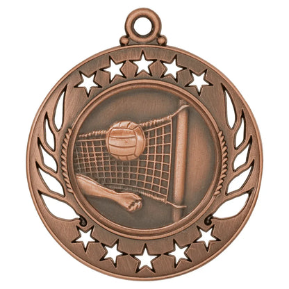 Antique Bronze 2 1/4" Volleyball Galaxy Medal