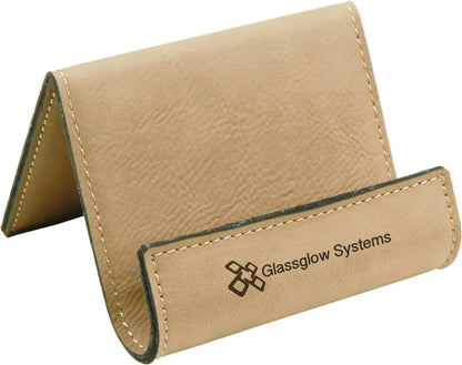 Light Brown 3 1/2" x 2 1/2" Laserable Leatherette Holder Easel
