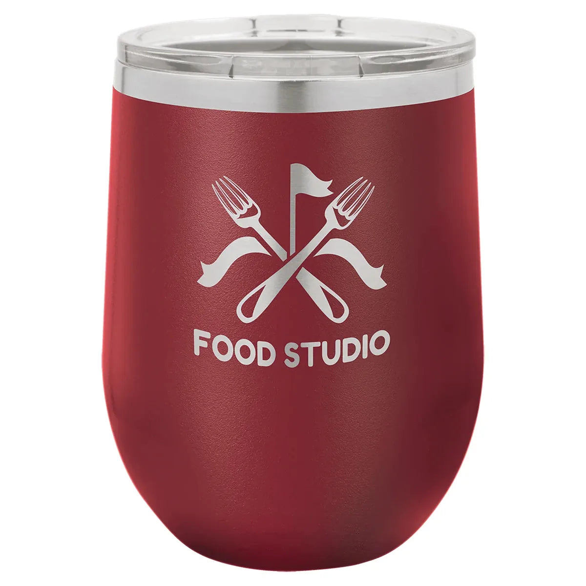 Maroon Polar Camel 12 oz. Vacuum Insulated Stemless Wine Tumbler with Lid