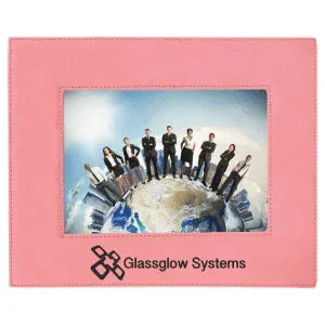 Pink 5" x 7" Laserable Leatherette Photo Frame