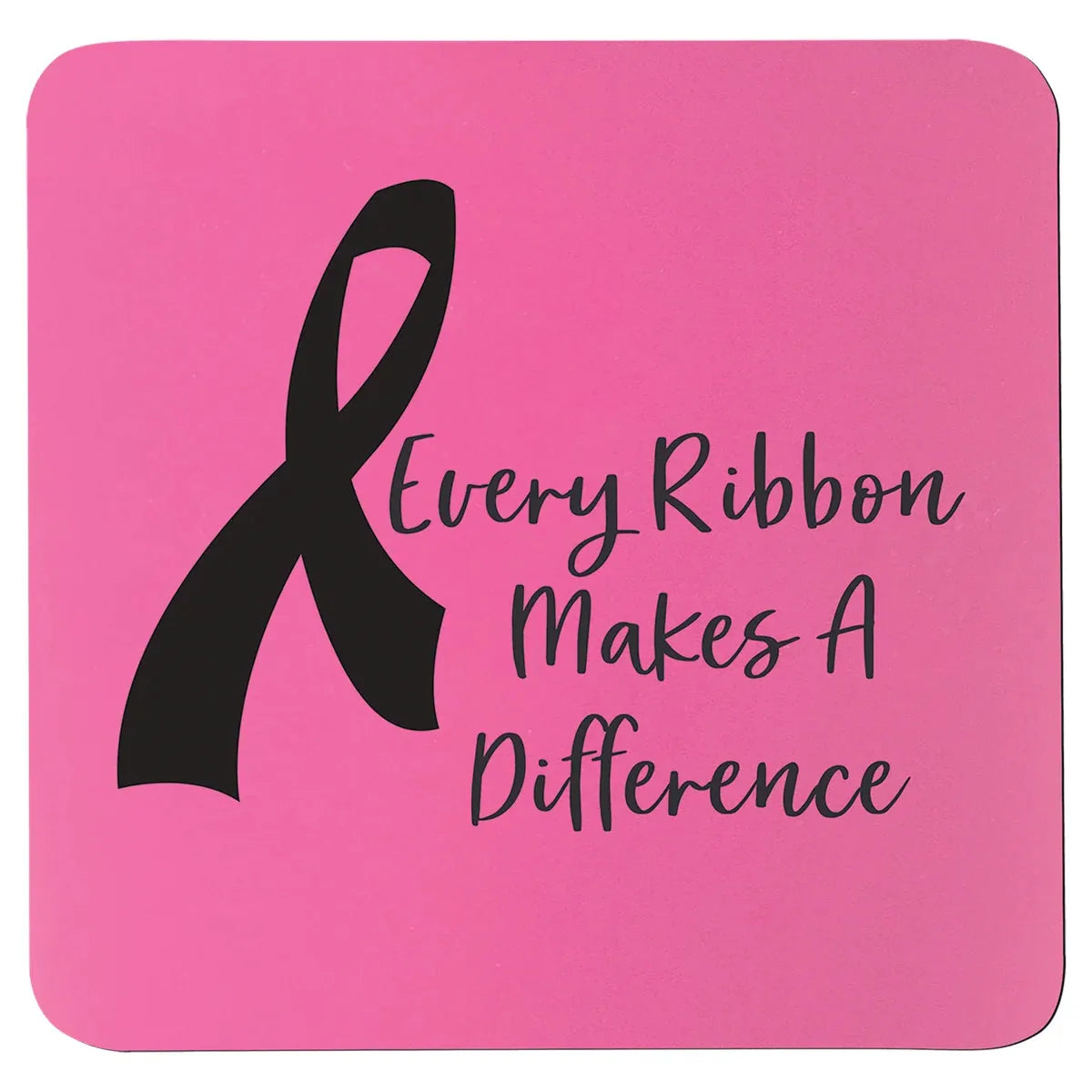Pink Black 3 3/4" x 3 3/4" Square Silicone Coaster
