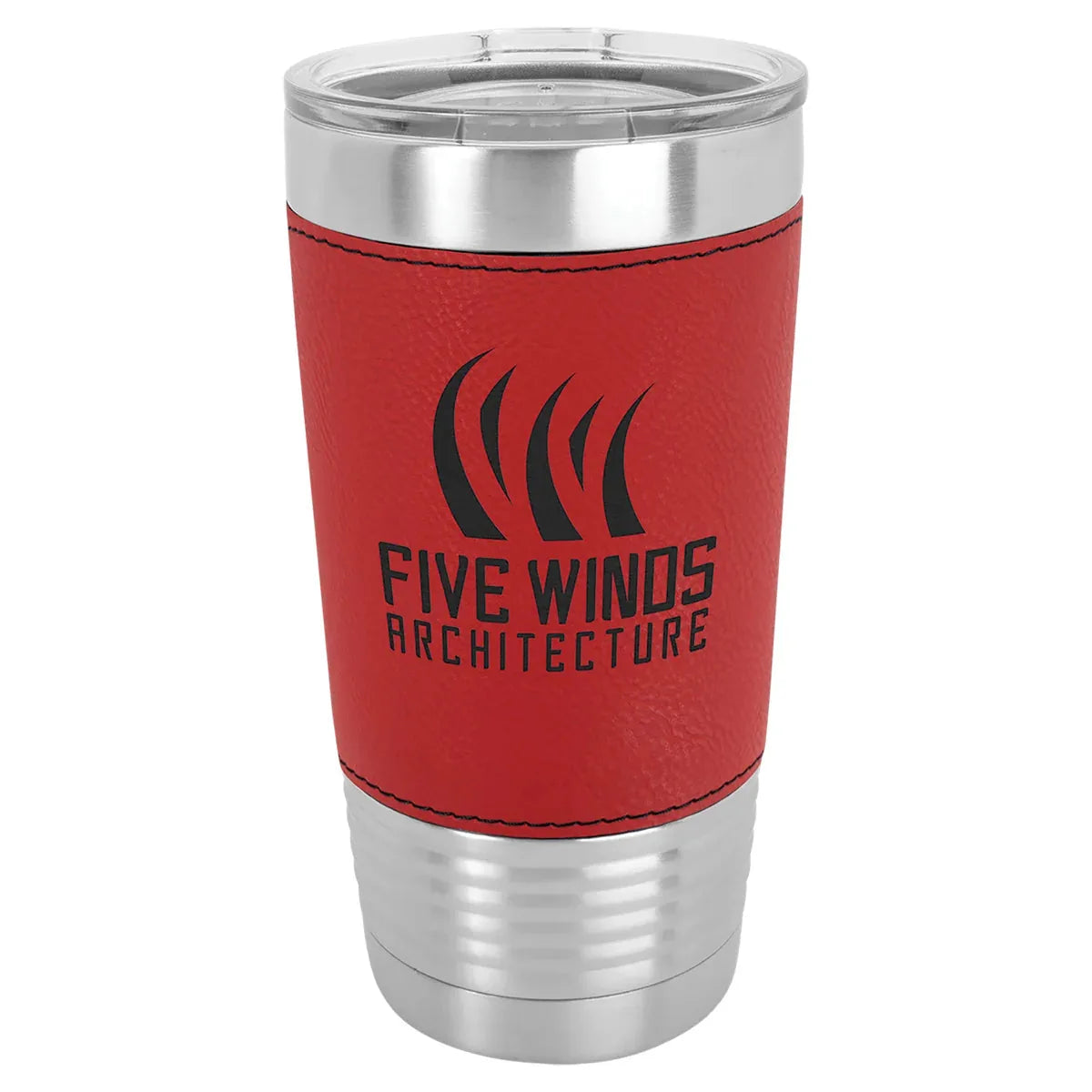 Red Polar Camel 20 oz. Laserable Leatherette Tumbler with Clear Lid