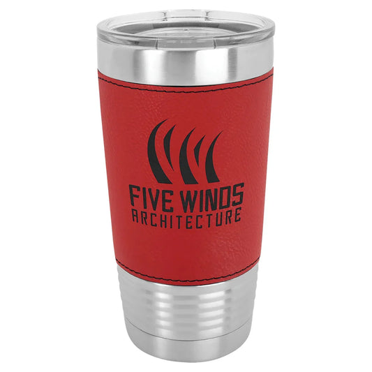 Red Polar Camel 20 oz. Laserable Leatherette Tumbler with Clear Lid