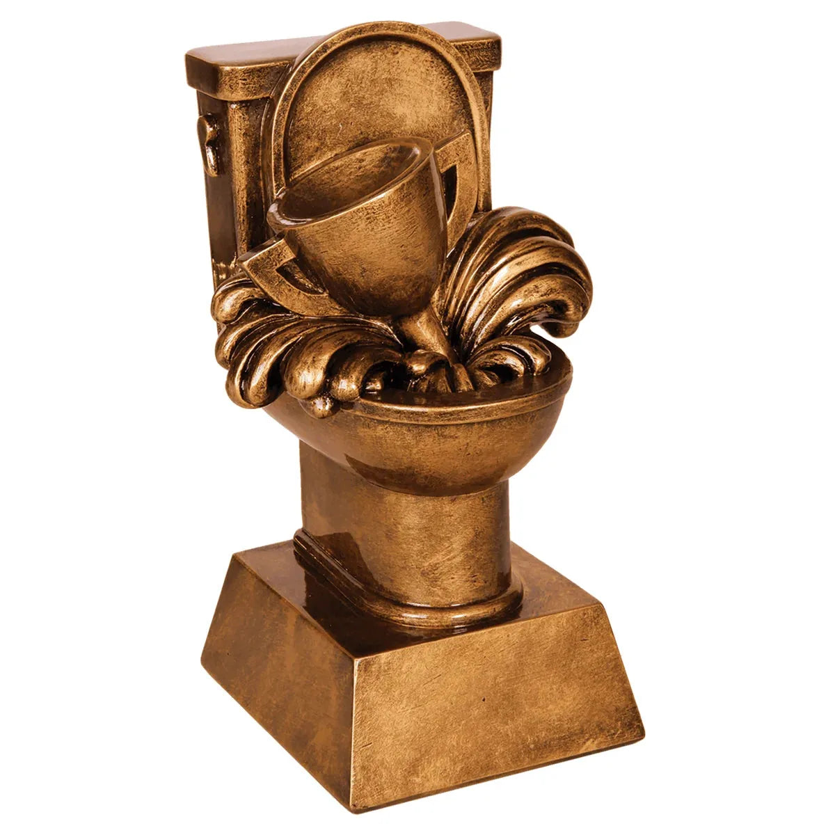 6" Antique Gold Toilet Loser Resin