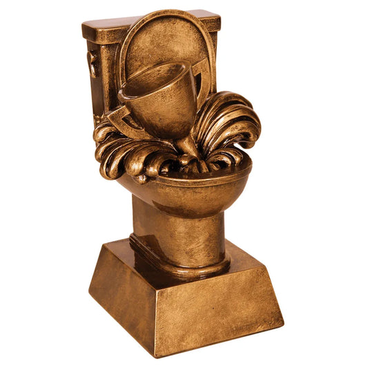 6" Antique Gold Toilet Loser Resin
