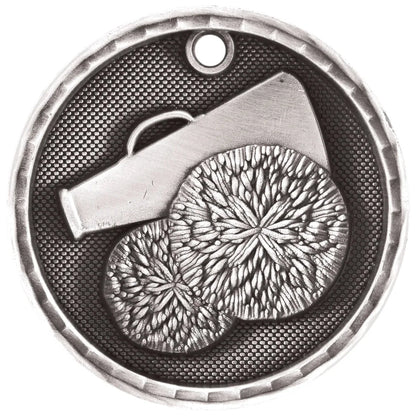 Antique Silver 2" 3D Cheer Medal