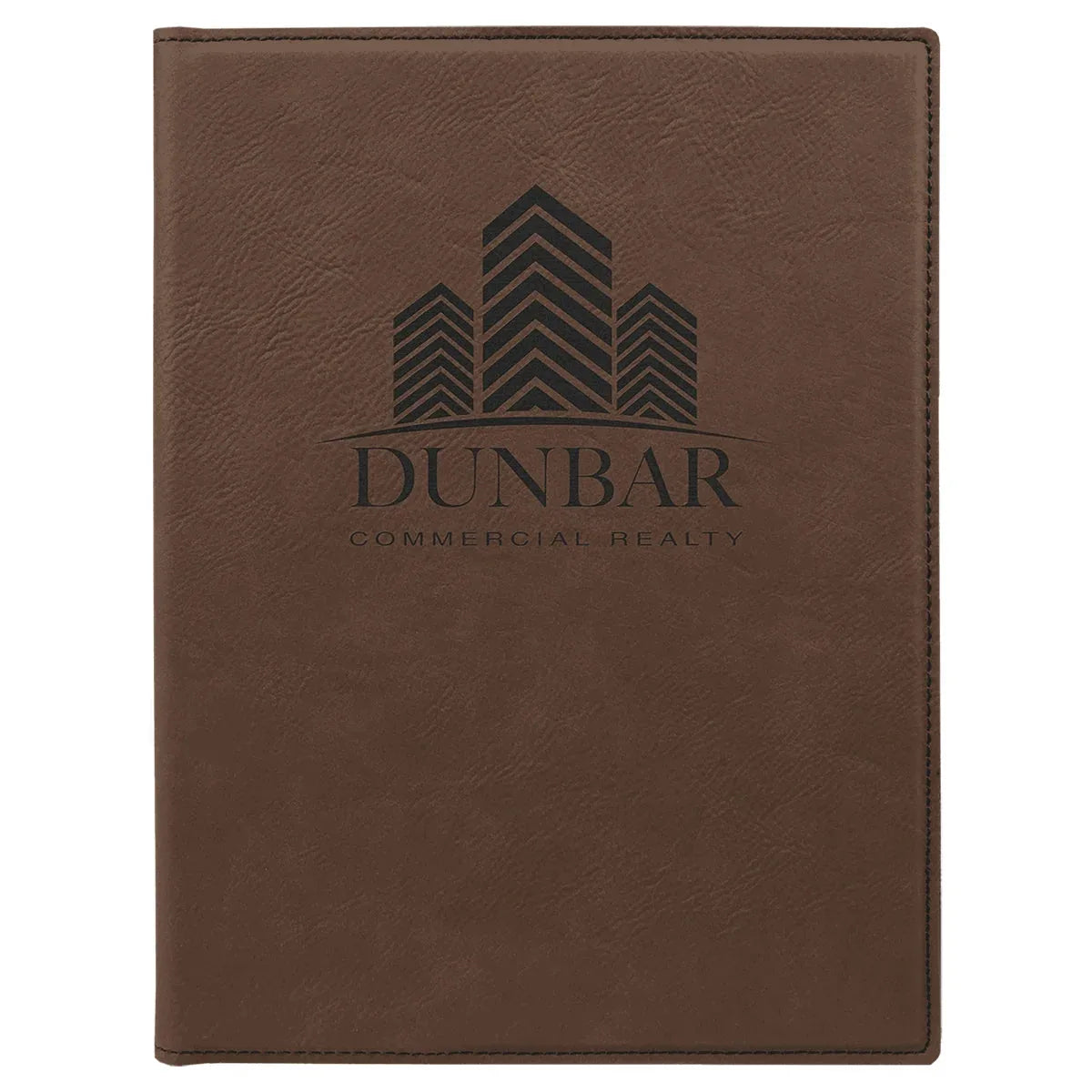 Dark Brown 7" x 9" Laserable Leatherette Small Portfolio with Notepad