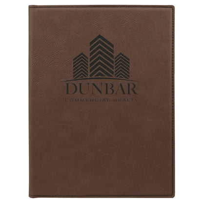 Dark Brown 7" x 9" Laserable Leatherette Small Portfolio with Notepad