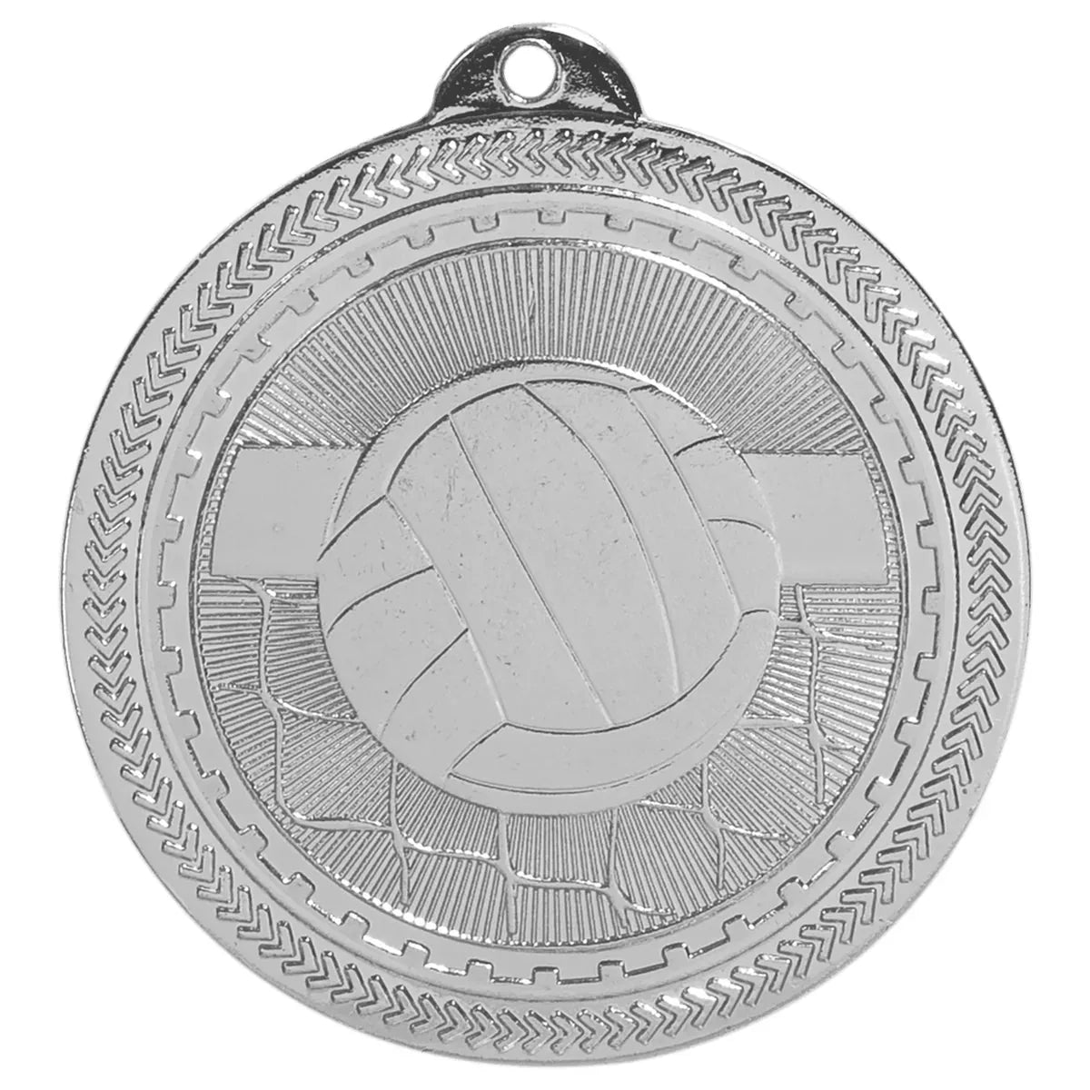 Bright Silver 2" Volleyball Laserable BriteLazer Medal