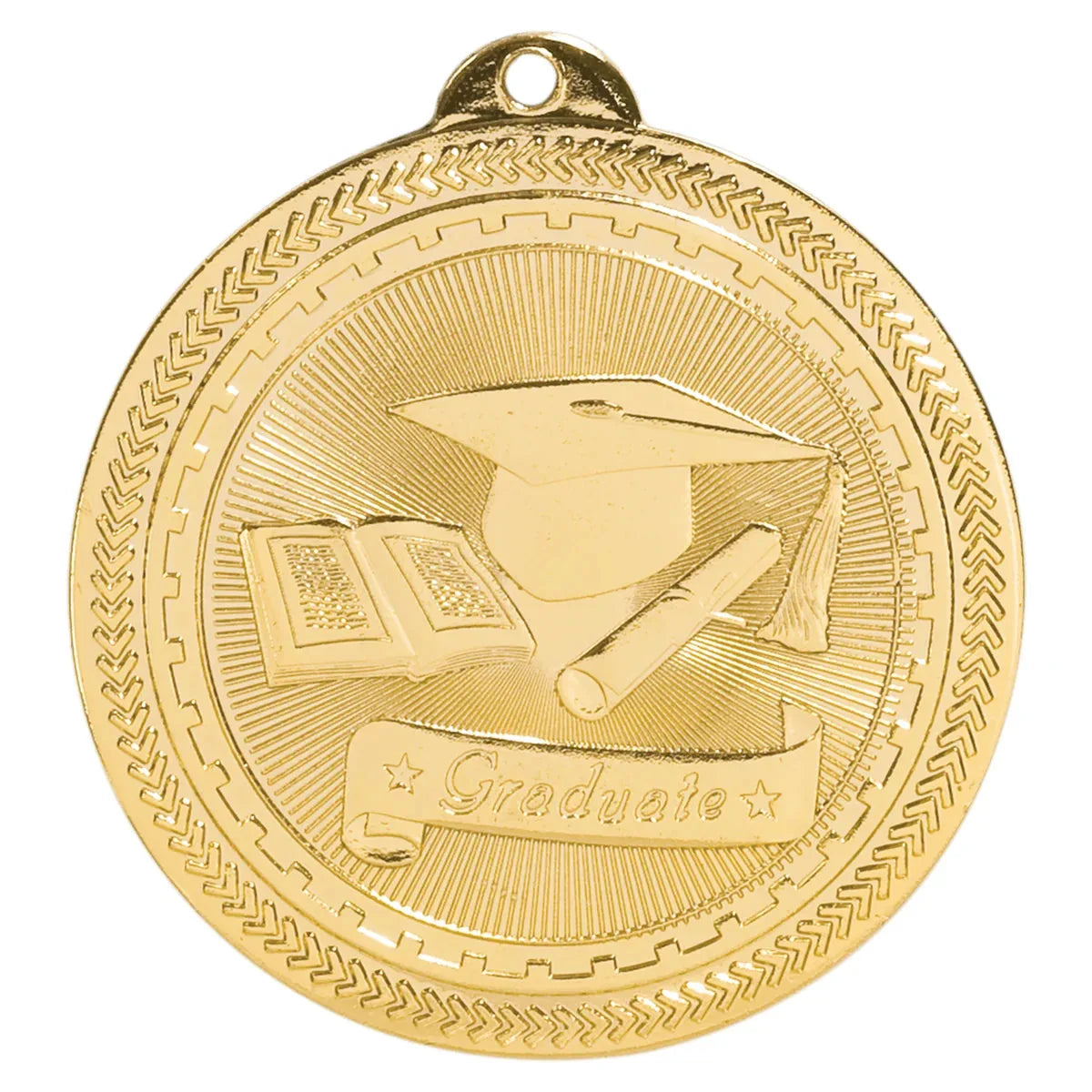 Bright Gold 2" Graduate Laserable BriteLazer Medal
