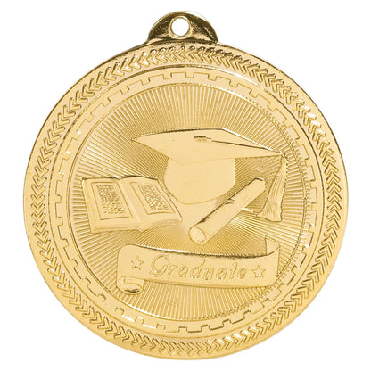 Bright Gold 2" Graduate Laserable BriteLazer Medal