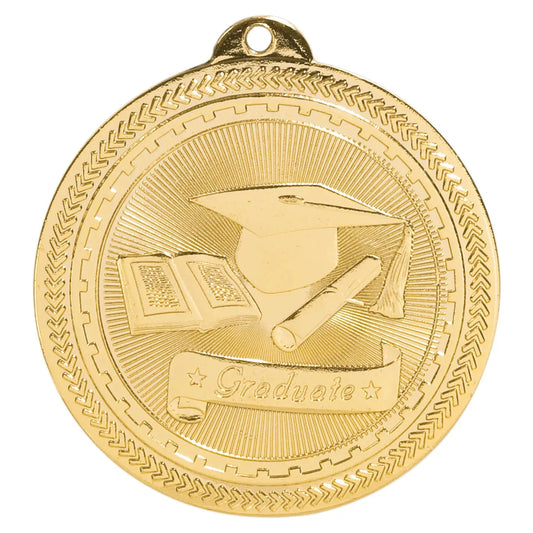 Bright Gold 2" Graduate Laserable BriteLazer Medal