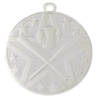 Silver 2" Superstar Baseball/Softball Medal