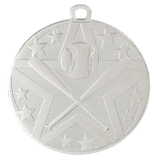 Silver 2" Superstar Baseball/Softball Medal
