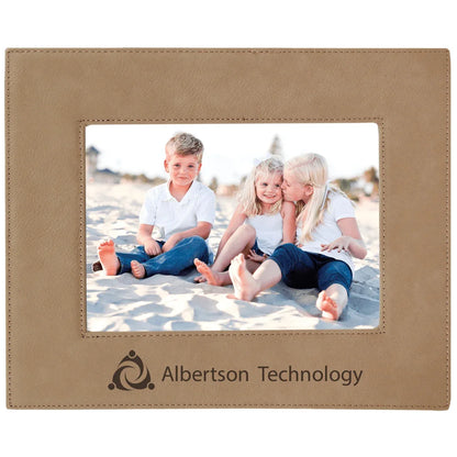 Light Brown 5" x 7" Laserable Leatherette Photo Frame