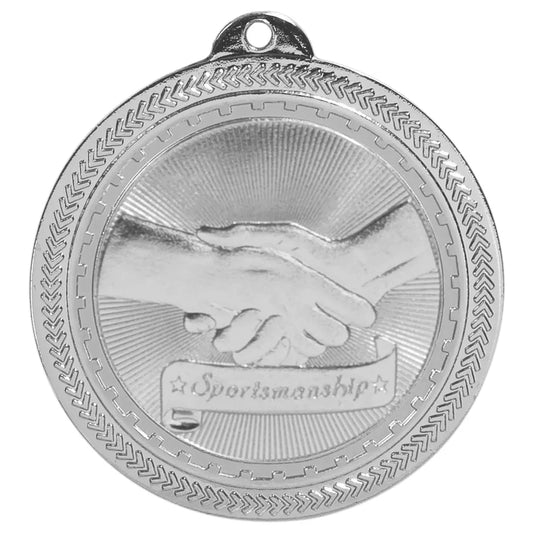 Bright Silver 2" Sportsmanship Laserable BriteLazer Medal