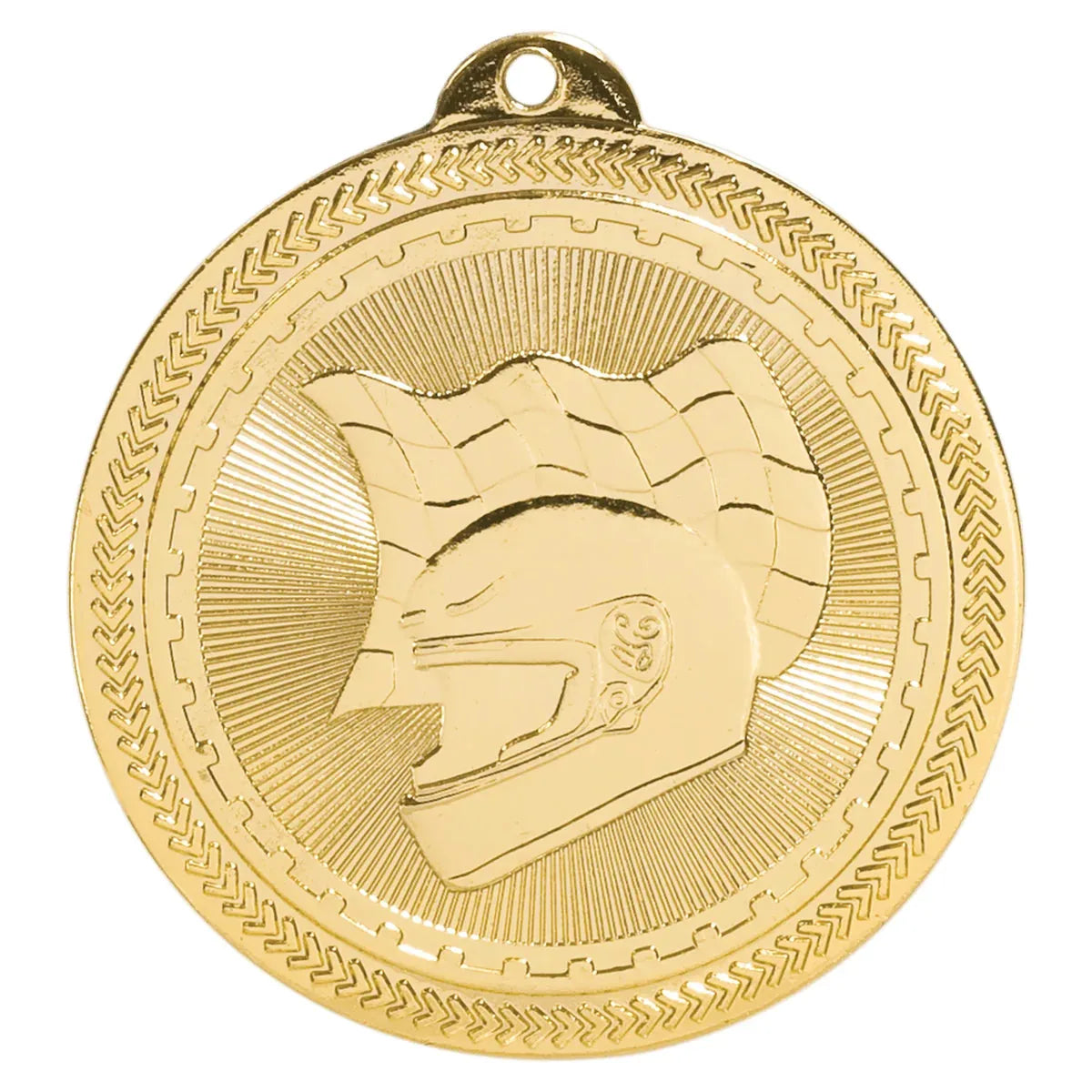 Bright Gold 2" Racing Laserable BriteLazer Medal