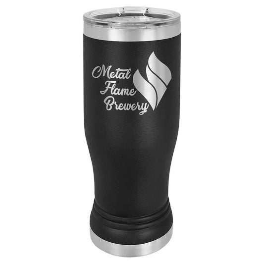 Black 14 oz. Polar Camel Pilsner with Clear Lid