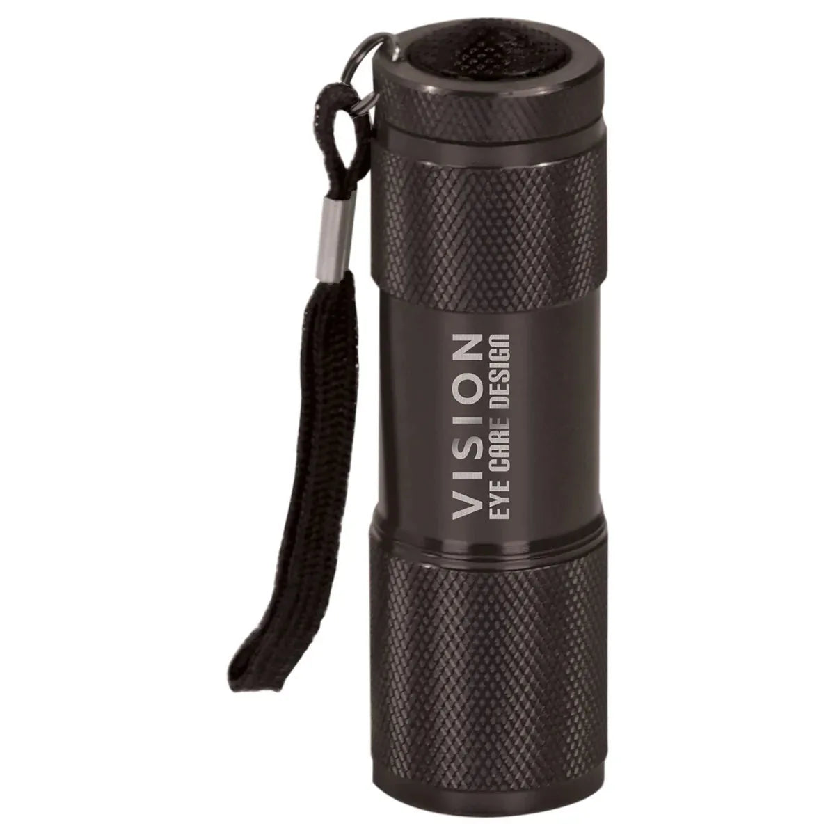 Black 3 3/8" 9-LED Laserable Flashlight with Strap