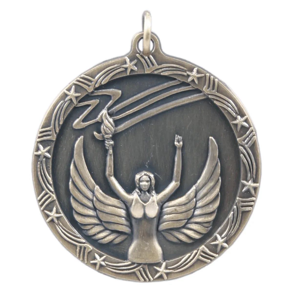 Antique Gold 1 3/4" Victory Shooting Star Medal