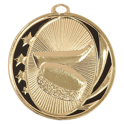 Bright Gold 2" Hockey Laserable MidNite Star Medal