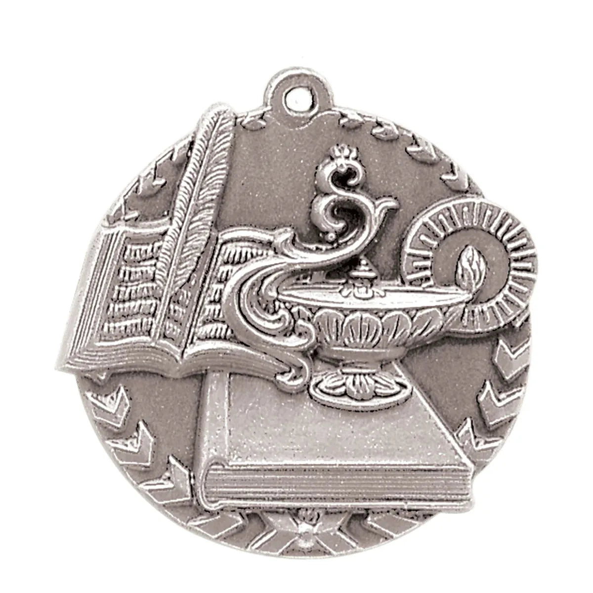 Antique Silver 1 3/4" Lamp of Knowledge Millennium Medal