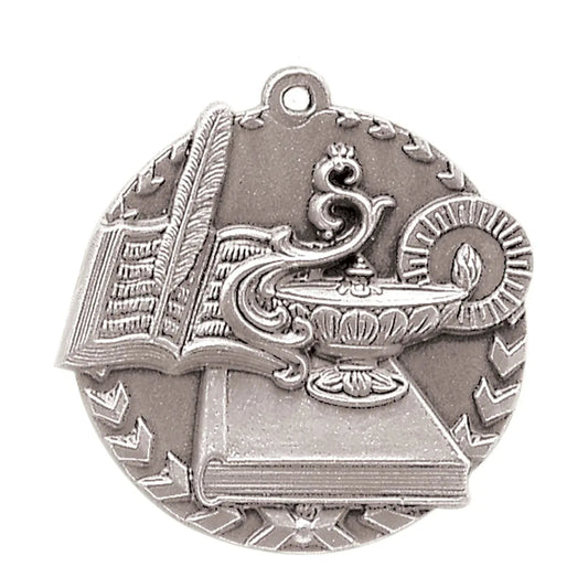 Antique Silver 1 3/4" Lamp of Knowledge Millennium Medal