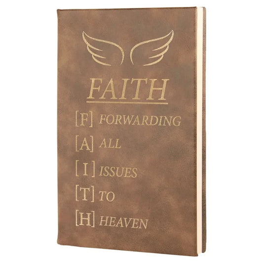 Rustic/Gold 5 1/4" x 8 1/4" Laserable Leatherette Journal with Lined Notepad
