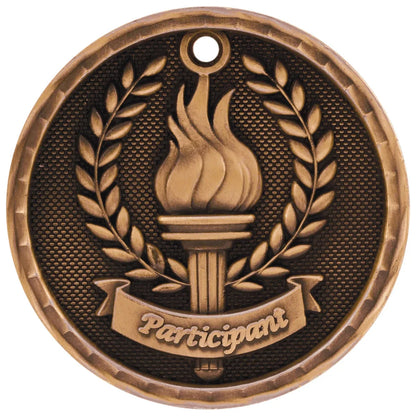 Antique Bronze 2" 3D Participant Medal