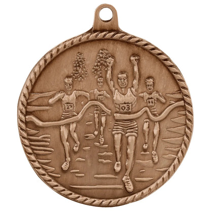 Antique Bronze 2" Cross Country High Relief Medal