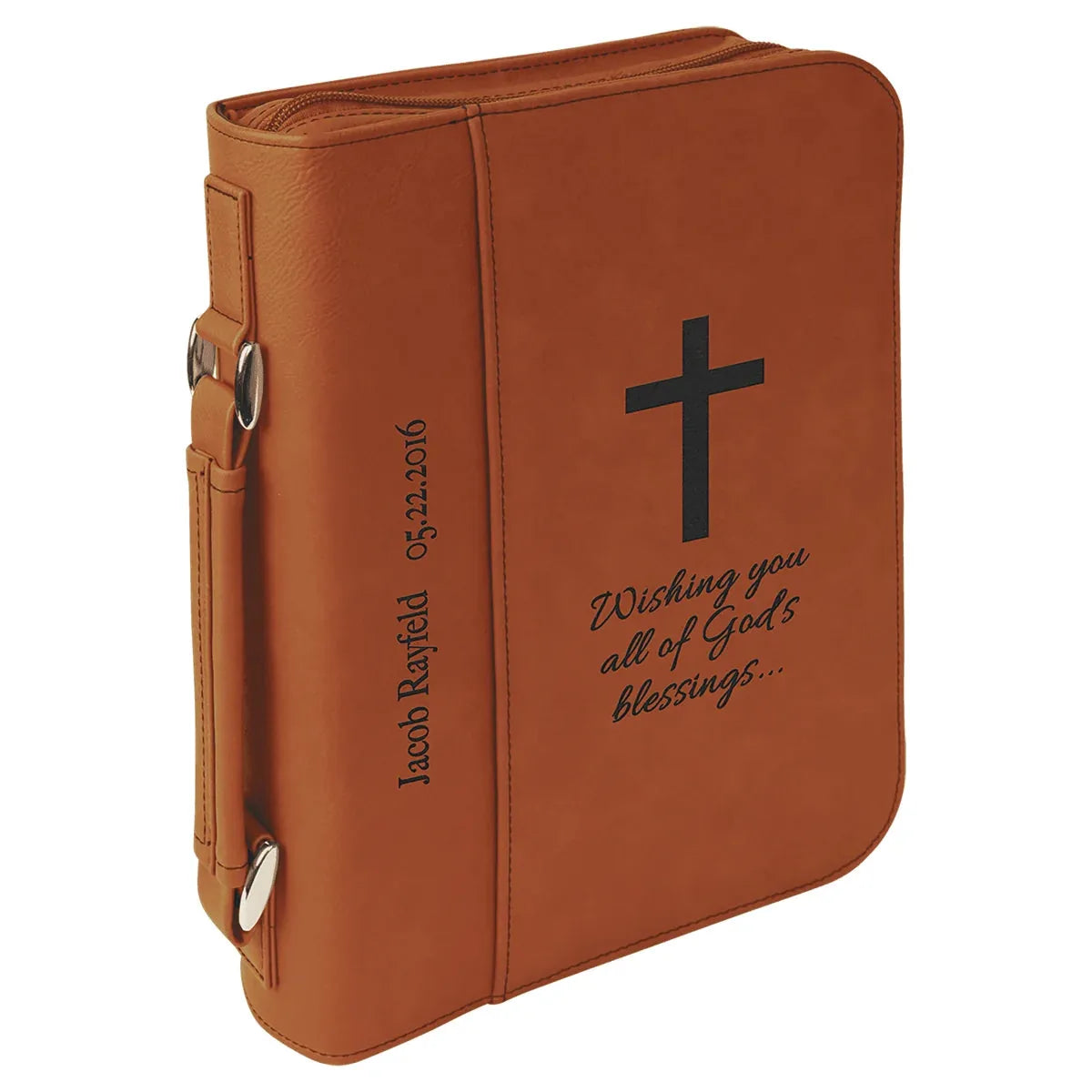 Rawhide 7 1/2" x 10 3/4" Leatherette Book/Bible Cover with Handle & Zipper