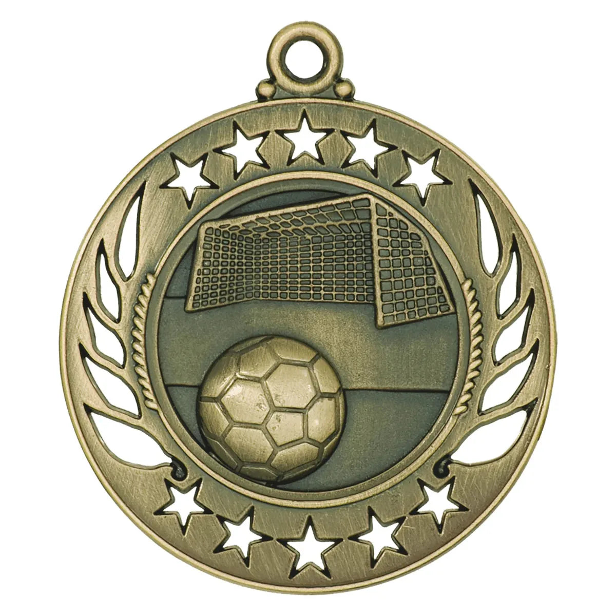 Antique Gold 2 1/4" Soccer Galaxy Medal