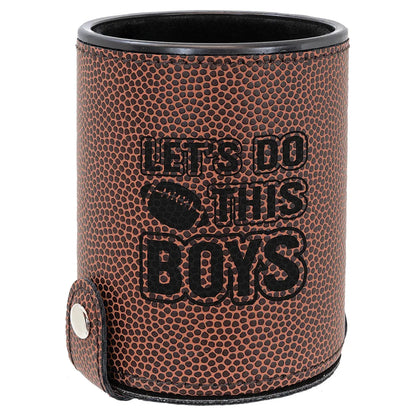 Football Laserable Leatherette Dice Cup with 5 Dice