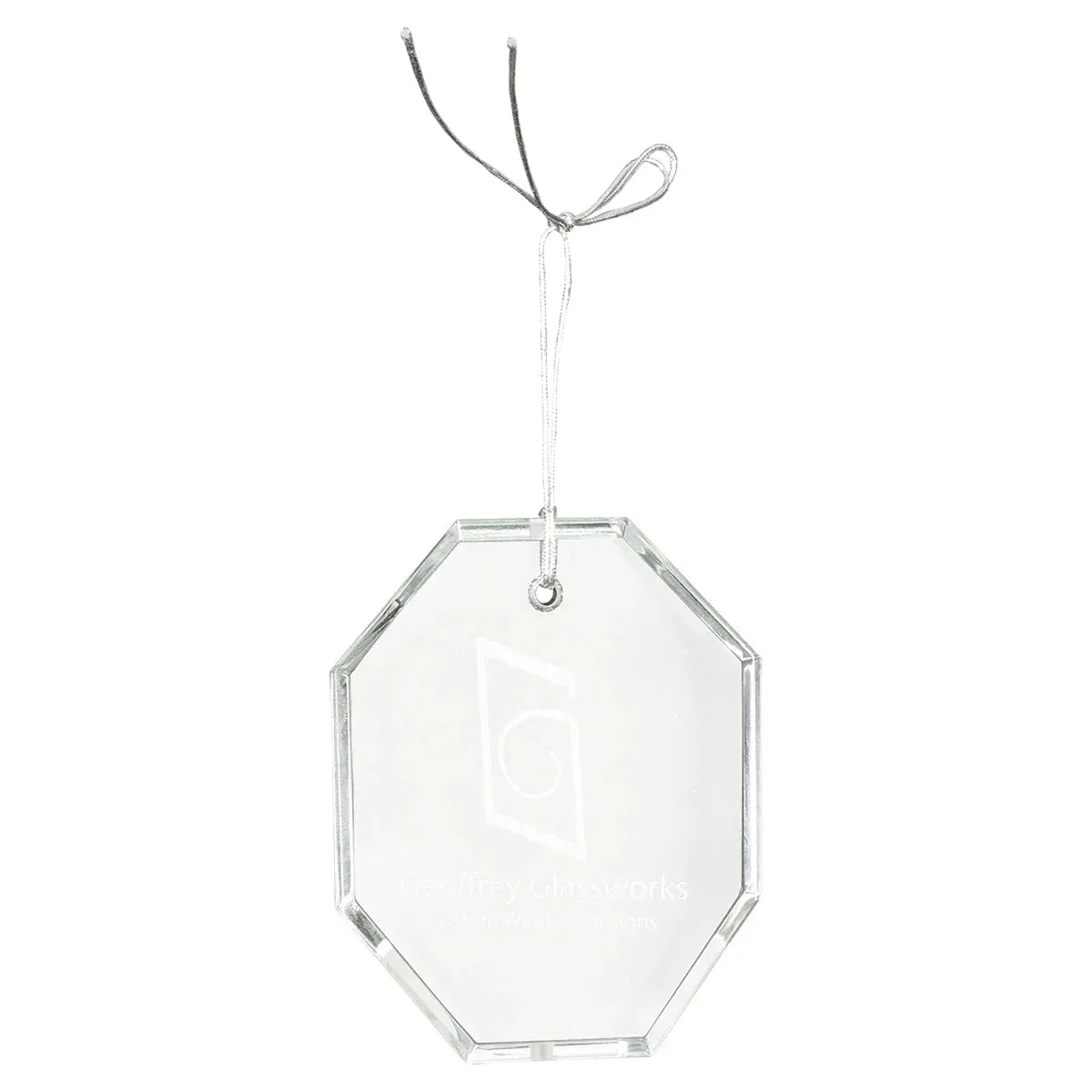 Custom Crystal Octagon Ornament (3 1/2") — Laser Engraved Crystal Award