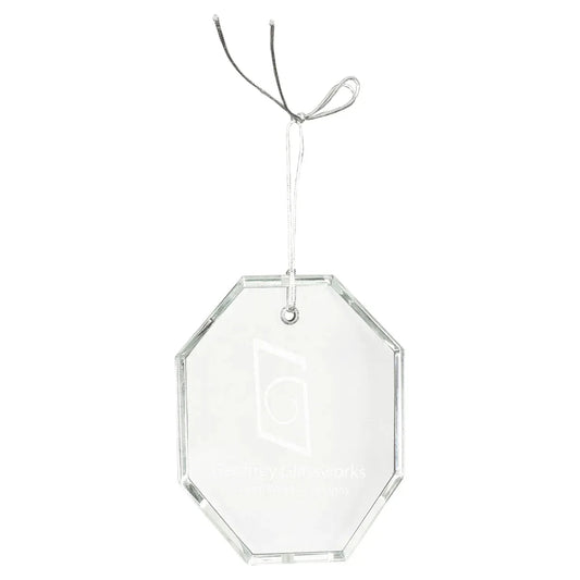 Custom Crystal Octagon Ornament (3 1/2") — Laser Engraved Crystal Award