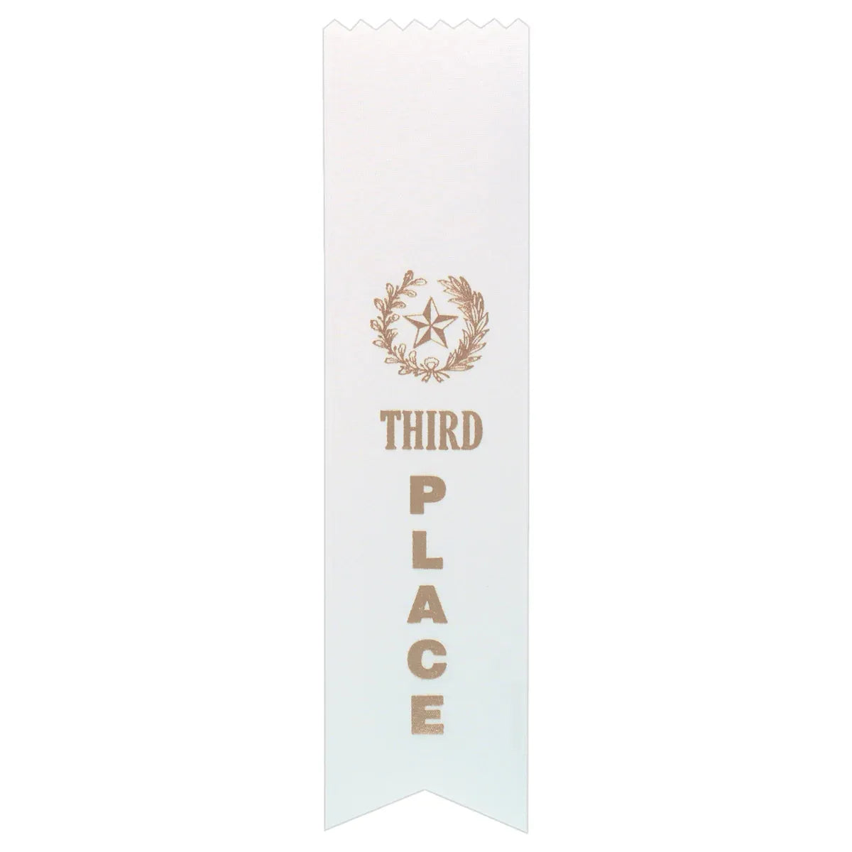White 3rd Place Pinked Top Ribbon