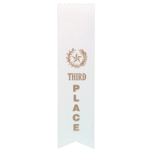 White 3rd Place Pinked Top Ribbon