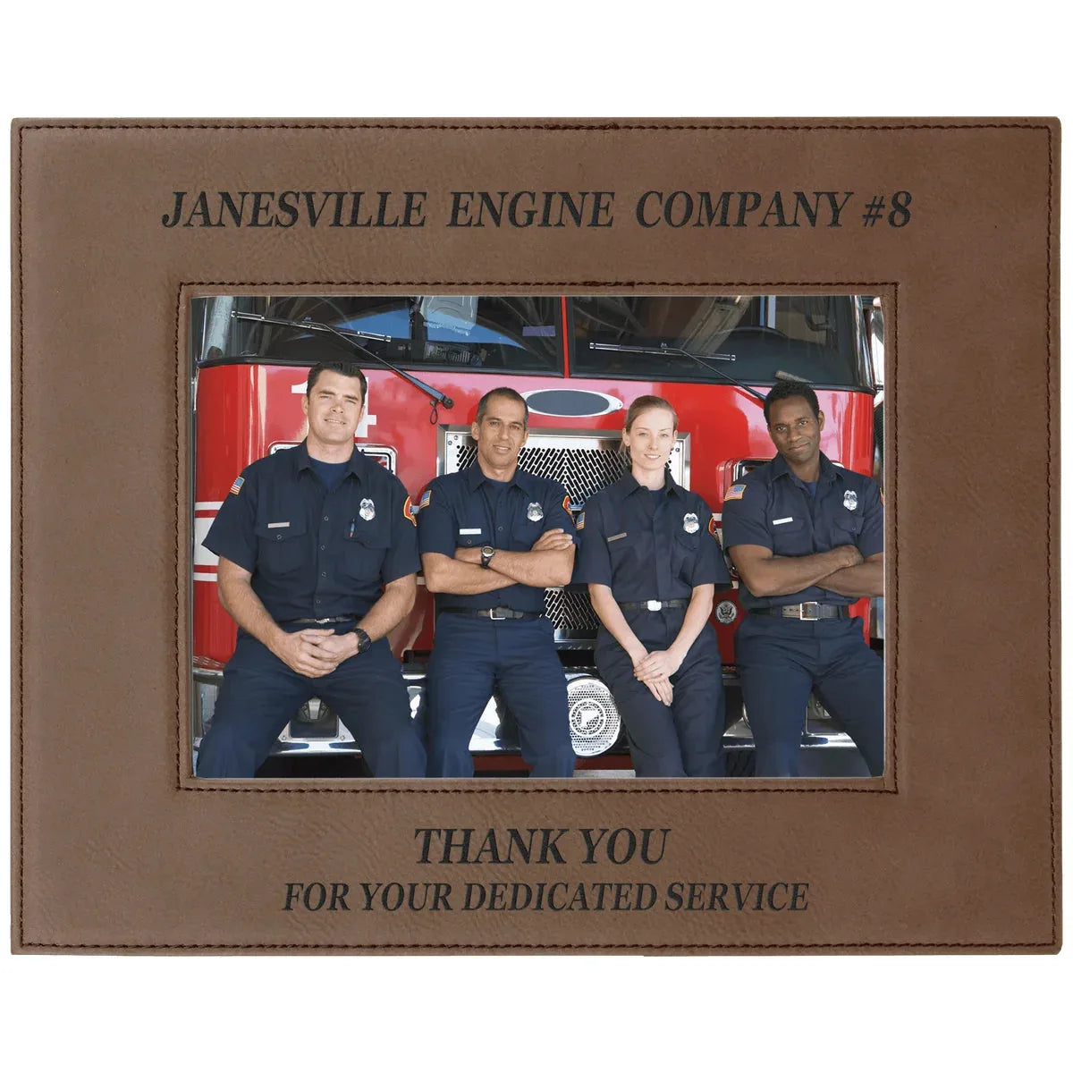 Dark Brown 5" x 7" Laserable Leatherette Photo Frame