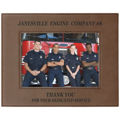 Dark Brown 5" x 7" Laserable Leatherette Photo Frame