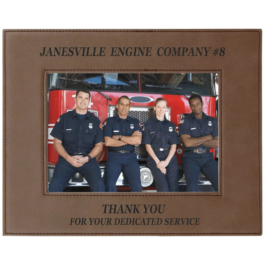 Dark Brown 5" x 7" Laserable Leatherette Photo Frame