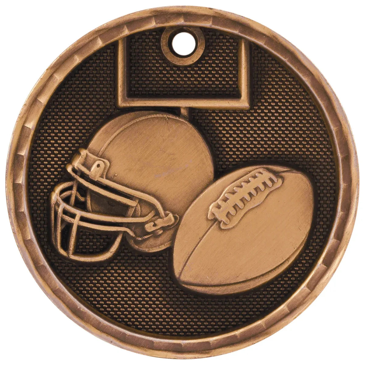 Antique Bronze 2" 3D Football Medal