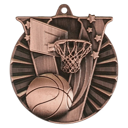 Antique Bronze 2" Basketball Victory Medal