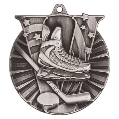 Antique Silver 2" Hockey Victory Medal