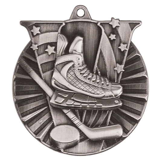 Antique Silver 2" Hockey Victory Medal
