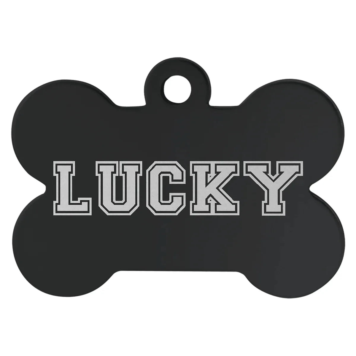Black 1 1/4" x 3/4" Laserable Anodized Aluminum Bone Pet Tag