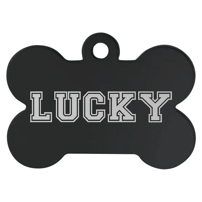 Black 1 1/4" x 3/4" Laserable Anodized Aluminum Bone Pet Tag