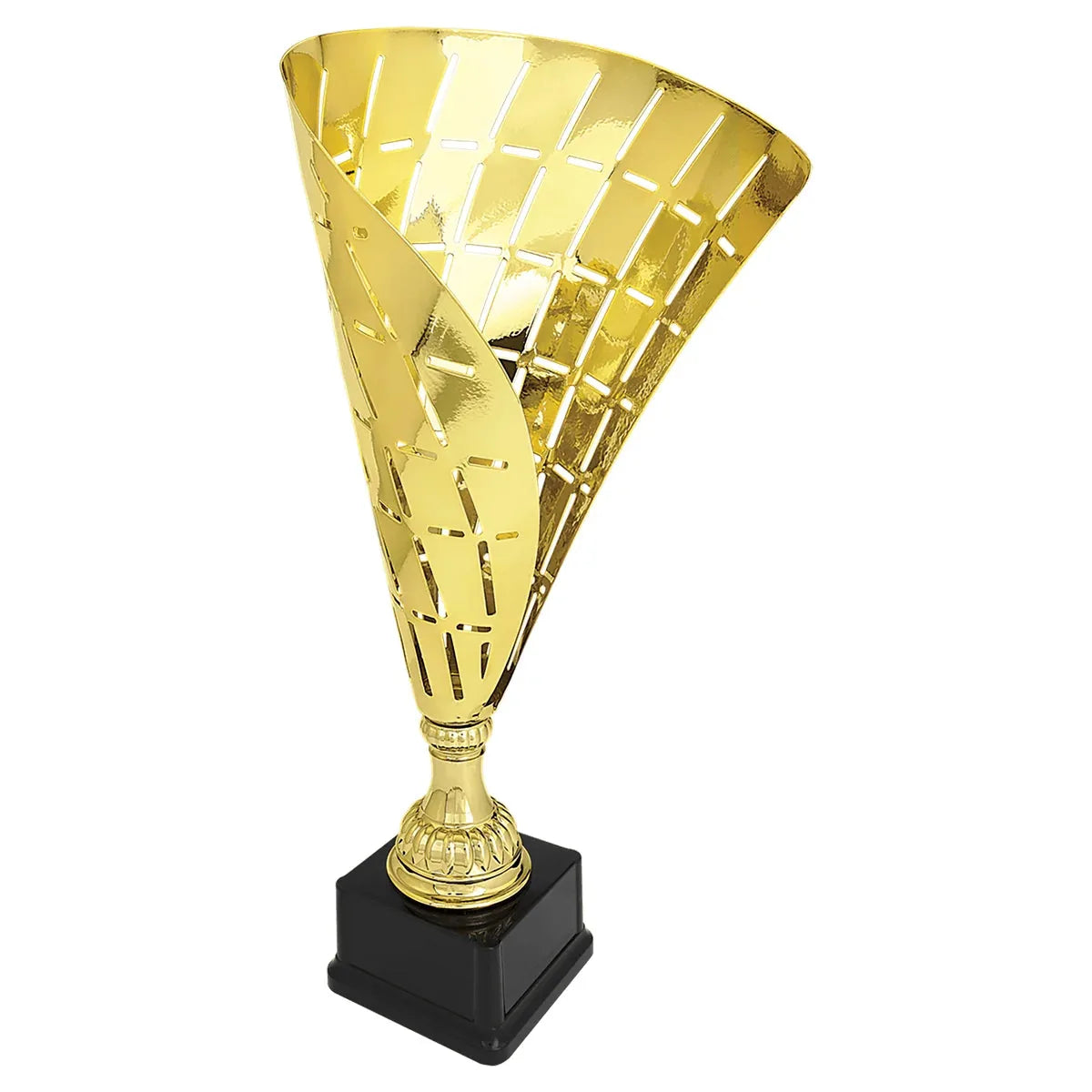 Gold 18" Metal Flag Cup on Plastic Base