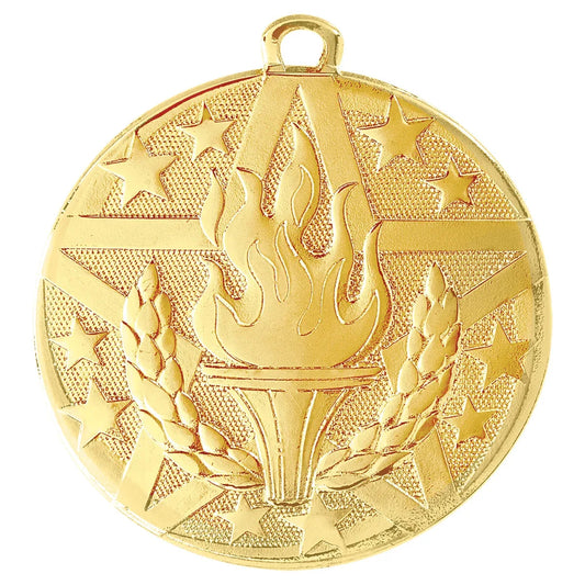 Gold 2" Superstar Torch Medal